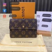 ราคา Louis Vuitton LV Porte etui trifold monogram wallet ของแท้ กระเป๋าสตางค์ ใบกลาง มือสอง แบรนด์เนม หลุยส์ (26413992010)