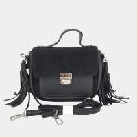 ราคา Dusto กระเป๋าสะพายข้าง หนังกลับสีดำ (11612543836)