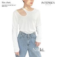 ราคา Nikki เสื้อคอกลมแขนยาวผ้ายืด ดีเทลตัดเว้าไหล่ (22743783138)