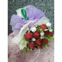 ราคา ช่อกุหลาบดอกไม้ปลอมจากริบบิ้น (22822378411)