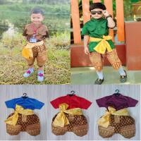 ราคา ชุดไทยเด็กชาย รุ่นคอจีนราชปะแตนแขนสั้น แถมผ้าคาดเอวนะจ๊ะ (3317970394)