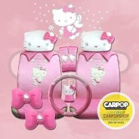 ราคา เซตสุดคุ้ม ชุดหุ้มเบาะ รถยนต์ แบบผ้า ลาย คิตตี้ Hello Kitty #Angels (คิตตี้นางฟ้า) 10 ชิ้น (1224410539)