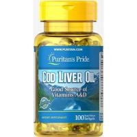 ราคา Puritan's Pride Cod Liver Oil 415 mg 100 softgels (10195218039)