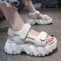 ราคา รองเท้ารัดส้นสีเบจ ไซด์38 พื้นสูง2นิ้ว (20365371742)