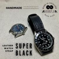 ราคา สายนาฬิกา หนังแท้ สำหรับ seiko rolex casio วินเทจ สีดำ สปริงบาร์แบบถอดเร็ว บัคเคิลสแตนเลสแท้ lucky8leather (10988461055)