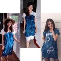 ราคา เดรสมัดย้อม พร้อมส่ง คอกระเหรี่ยง (13964320290)