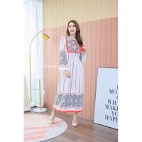 ราคา เดรสโบฮีเมียน Dress เดรสยาว เดรสยาวสีขาว ชุดโบฮีเมียน ชุดไปทะเล งานป้ายVip (8328251787)