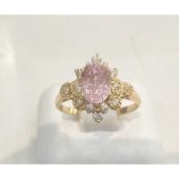 ราคา แหวนพลอยชมพูล้อมพลอยขาว CZ ทอง90 (23109553400)