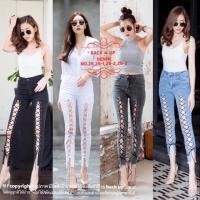 ราคา กางเกงยีนส์ทรงเดฟ แต่งร้อยเชือกด้านหน้า No.29# smlxl 34-42 (2799358682)
