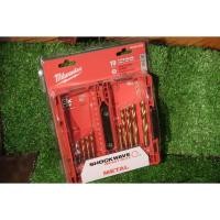 ราคา ดอกสว่าน ดอกชุบไทเทเนียม Milwaukee Shockwave Titanium Drill Bit set 10 ชิ้น หัวปลดเร็ว กล่องแม่เหล็ก เจาะเหล็ก เจาะไม้ (2399306417)