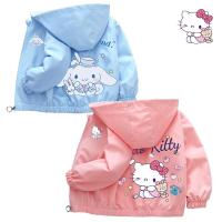 ราคา SANRIO เสื้อผ้าเด็กฤดูใบไม้ผลิฤดูใบไม้ร่วงสาววัยรุ่นเสื้อกันลมเสื้อเด็กsanrio Hello Kitty CinnamorollซิปHoodie Coat Outerwear (22765013026)