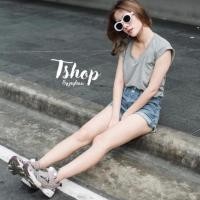 ราคา เสื้อเรย่อนคอกลม/คอวี พับแขน (2368906033)