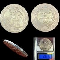 ราคา เหรียญหัวหนามเงินเทรดดอลล่าร์ อินโดจีนฝรั่งเศส ปี1908 เนื้อเงิน (18896496450)