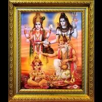 ราคา กรอบรูปสี่มหาเทพ พระพิฆเนศ พระศิวะ พระพรม พระนารายณ์ พระแม่ลักษมี 11×13.05 นิ้ว. (4975949702)