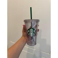 ราคา แก้วน้ำพลาสติกใส Starbucks พร้อมหลอด (24467765983)