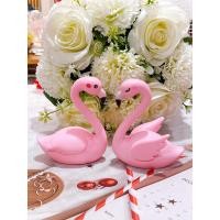 ราคา [พร้อมส่ง] ฟลามิงโก้ 2 ตัว (1คู่)สําหรับตกแต่งเค้ก # นกฟลามิงโก้พลาสติก สําหรับตกแต่งเค้ก (29712297615)