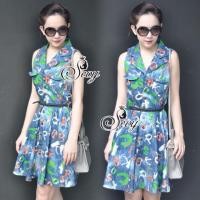 ราคา เดรสทรงเชิ้ตคอปกแขนกุด (4073494)