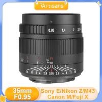 ราคา 7artisans 35mm F0.95 เลนส์กล้องมิเรอร์เลส รูรับแสงขนาดใหญ่ สําหรับ Sony E Fuji Canon Eos-M Mikon Z M43 ส่งฟรี (25910811687)