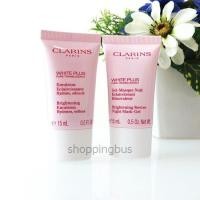 ราคา คู่ Clarins White Plus Pure Translucency Brightening Emulsion + Night Mask-Gel 15ml x 2 (2871008728)
