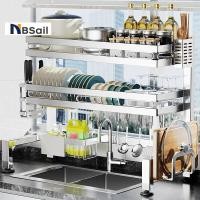 ราคา NBSail ชั้นวางจานสแตน2ชั้น ที่คว่ำจานสแตนเลส304 ชั้นวางคร่อมอ่างล้างจาน คร่อมอ่างล้างจาน ชั้นวางจัดเก็บอ่างล้างจานอ (27618672536)