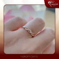 ราคา Nakorn Gems(นคร เจมส์) แหวนทองคำแท้14K (ทองคำ58.5%) แหวนเพชรทรงเกลียว ฝังด้วยเพชรเบลเยี่ยมน้ำงามหนัก5 ตัง (12952247723)