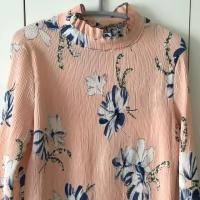 ราคา เดรสสั้นผ้ายืด สีชมพูอ่อน ลายดอก (2600778753)