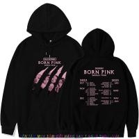 ราคา สีดํา PINK Letter พิมพ์ Hoodie BLACKPINK BORN PINK WORLD TPUR เกาหลี hoodie (29569271323)