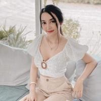 ราคา เสื้อบาร์บี้ เสื้อครอปลูกไม้ แขนตุ๊กตา (7238191428)