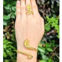ราคา แหวน กำไล พญานาค 7เศียร ทอง ตาฝังพลอย ฟรีไซด์ ปรับได้ ใส่ได้ทุกไซด์ งานหุ้มทองแท้หนา 5 ไมครอนไม่ลอกไม่ดำ ผ่านพิธีแล้ว (16204226024)