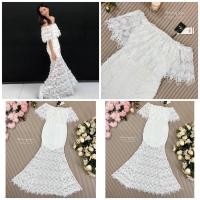 ราคา Dress ลูกไม้ปาดไหล่งานป้ายpoonyisa (21903618056)