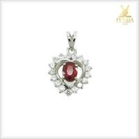 ราคา จี้ทับทิม จี้พลอยทับทิม สีแดงเลือดนก ล้อมเพชรCZ อย่างสวยงาม (6578046614)
