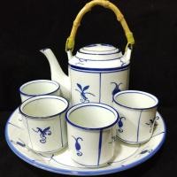 ราคา ชุดน้ำชาชุดชงชา กาน้ำชาเซรามิคงานกังไส เขียนลายมือโบราณสวยงาน พร้อมถ้วยน้ำชา4ใบ+ถาดรอง เครื่องปั้นดินเผาชั้นดีที่สุด茶具 (21507542456)