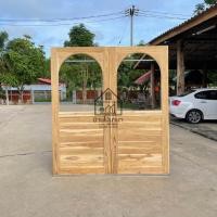 ราคา ประตูบานคู่โมเดิร์นทรงโค้งไม้สักทอง (22872966371)