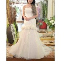 ราคา C115 ชุดเจ้าสาว ชุดแต่งงาน ชุดถ่ายพรี Size S (31-26-36) ซิปหลัง เข้ารูปสวยงาม มือสองสภาพดี (10752874755)