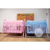 ราคา เปลลูกกรงเด็ก เปลไกว รวมมุ้ง สีฟ้า ชมพู ลายแพนด้า ที่นอน yd99 (15577764053)