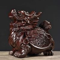 ราคา ▪ไม้มะเกลือแกะสลักประดับมังกรและเต่า (22558081656)