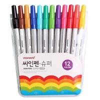 ราคา MONAMI Super Sign Pen ปากกาสีน้ำ ซูเปอร์ไซน์เพน ปากกาเมจิก โมนามิ 12 สี (1619825514)