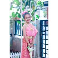 ราคา ชุดไทยเด็ก 3-10 ปี สไบ+ผ้าถุงสำเร็จรูป (25427795604)