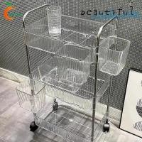 ราคา ORANGE ชั้นวางของ รถเข็น โปรงใส สวยงาม พร้อมล้อเลื่อน รถเข็นอเนกประสงค์ เคลื่อนย้ายสะดวก ชั้นเก็บของมีล้อ (29053765203)