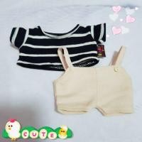 ราคา ชุดตุ๊กตาเอี๊ยม+เสื้อลายทางขาวดำ 20cm Be Mine Bear (6604982095)