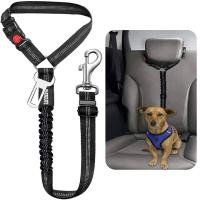 ราคา New Solid Two-in-one Dog Harness Leash Pet Car Seat Belt BackSeat Safety Belt Adjustable for Kitten Dogs Collar Pet Acce (29317632898)