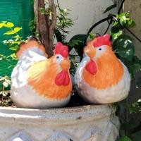 ราคา ไก่เซรามิค ไก่แจ้ (คู่) สีขาวส้ม ตุ๊กตาเซรามิคแต่งสวน ตุ๊กตาจัดสวนหย่อม 7*9นิ้ว ตุ๊กตาแต่งสวนตัวใหญ่ (29901147814)
