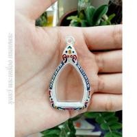 ราคา กรอบพระเงิน80%ลงยา ใส่จ้าวสัว [ กว้าง2.2*สูง3.4cm(ขนาดจอกระจก) (16828812772)