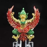 ราคา พญาครุฑ มหาสิทธิโชค (รุ่นแรก) วัดศาลเจ้า จ.ปทุมธานี เนื้อทองระฆังลงยา ปีกแดง-ผ้านุ่งสีเขียว (24210586148)