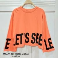 ราคา เสื้อครอบเด็ก ZARA แท้100% สีส้มสดใส สกรีนลายใต้เสื้อเท่ๆแนวๆค่ะ ไซส์ 11-12Y 152cm (20084421752)