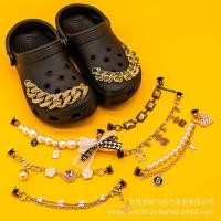 ราคา ♞,♘,♙หัวเข็มขัดรองเท้าดอกไม้โซ่โลหะเหมาะสำหรับรองเท้าแตะสวน Crocs กระเป๋า Crocs กระเป๋าชายหาด Rhine (25139443313)