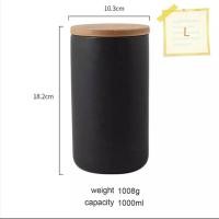 ราคา โถเซรามิค สีดำด้าน 1000 ml. tea canister โถใส่เครื่องเทศ โถชา โถกาแฟ ขวดใส่เครื่องปรุง กระปุกใส่ชา โถใส่กาแฟ (20479702767)