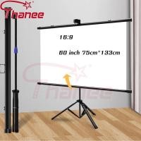 ราคา จอโปรเจคเตอร์ จอรับภาพ4k แถมขาตั้งฟรี แบบแขวนติดผนังและตั้งพื้นได้ Scolor 60นิ้ว 16:9 Projector ยาว133cm กว้าง75cm (25619415887)