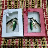 ราคา เข็มกลัดแมลงทับ ปีกแมลงทับแท้ พร้อมกล่องของขวัญ (22120572592)