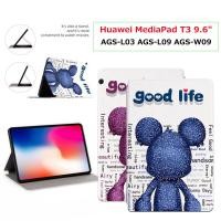 ราคา 9.6" For Huawei Mediapad MediaPad T3 10 AGS-L03 AGS-L09 AGS-W09 T3 Casing Cute Music Doll Pattern Sweat Proof Case High Quality PU Leather Shell Tablet Case Flip Stand Cover (22547892869)